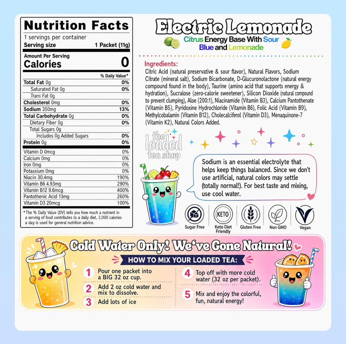 Electric Lemonade Loaded Tea (Caffeine Free)