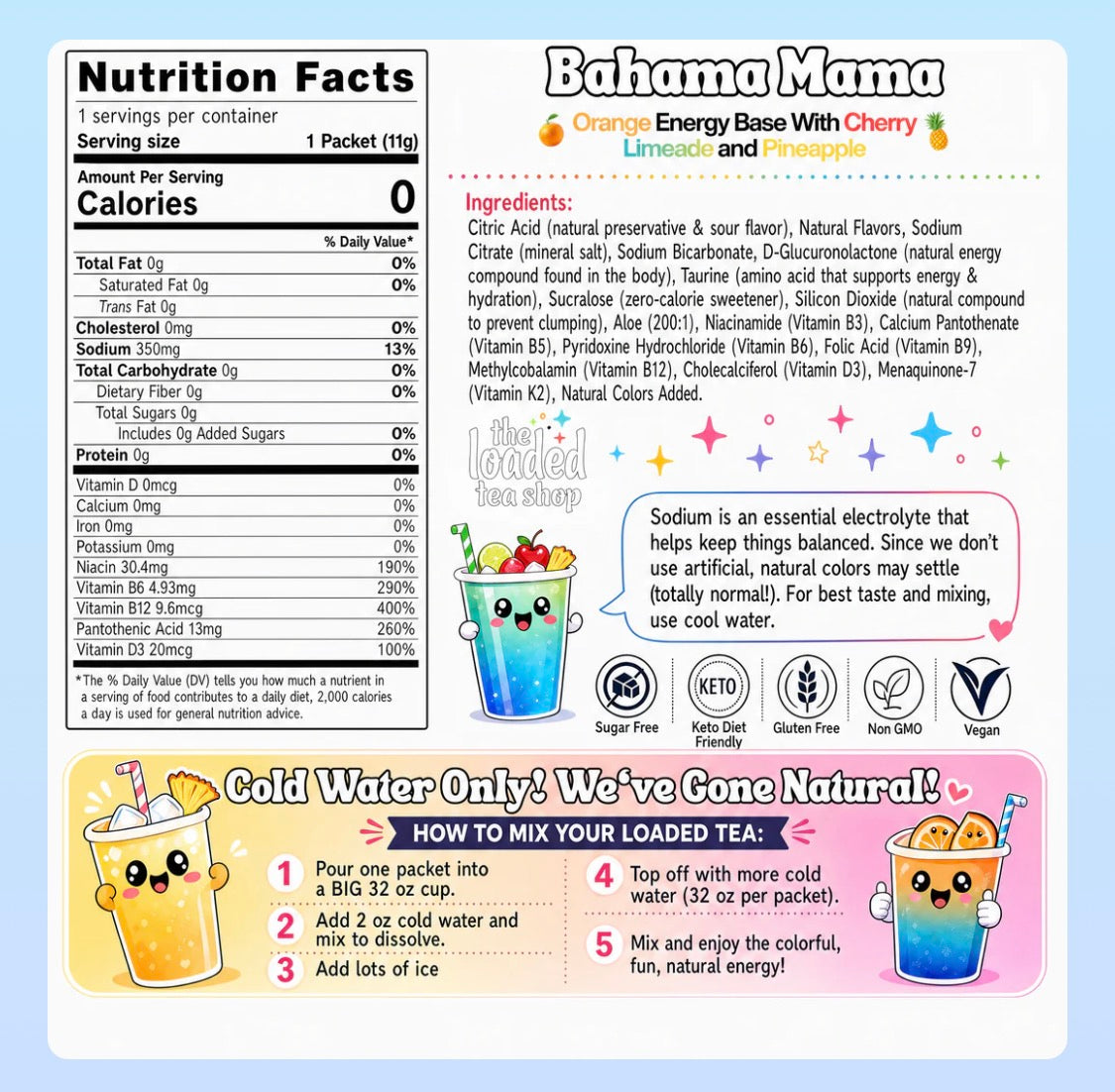 Bahama Mama Loaded Tea  (Caffeine Free)