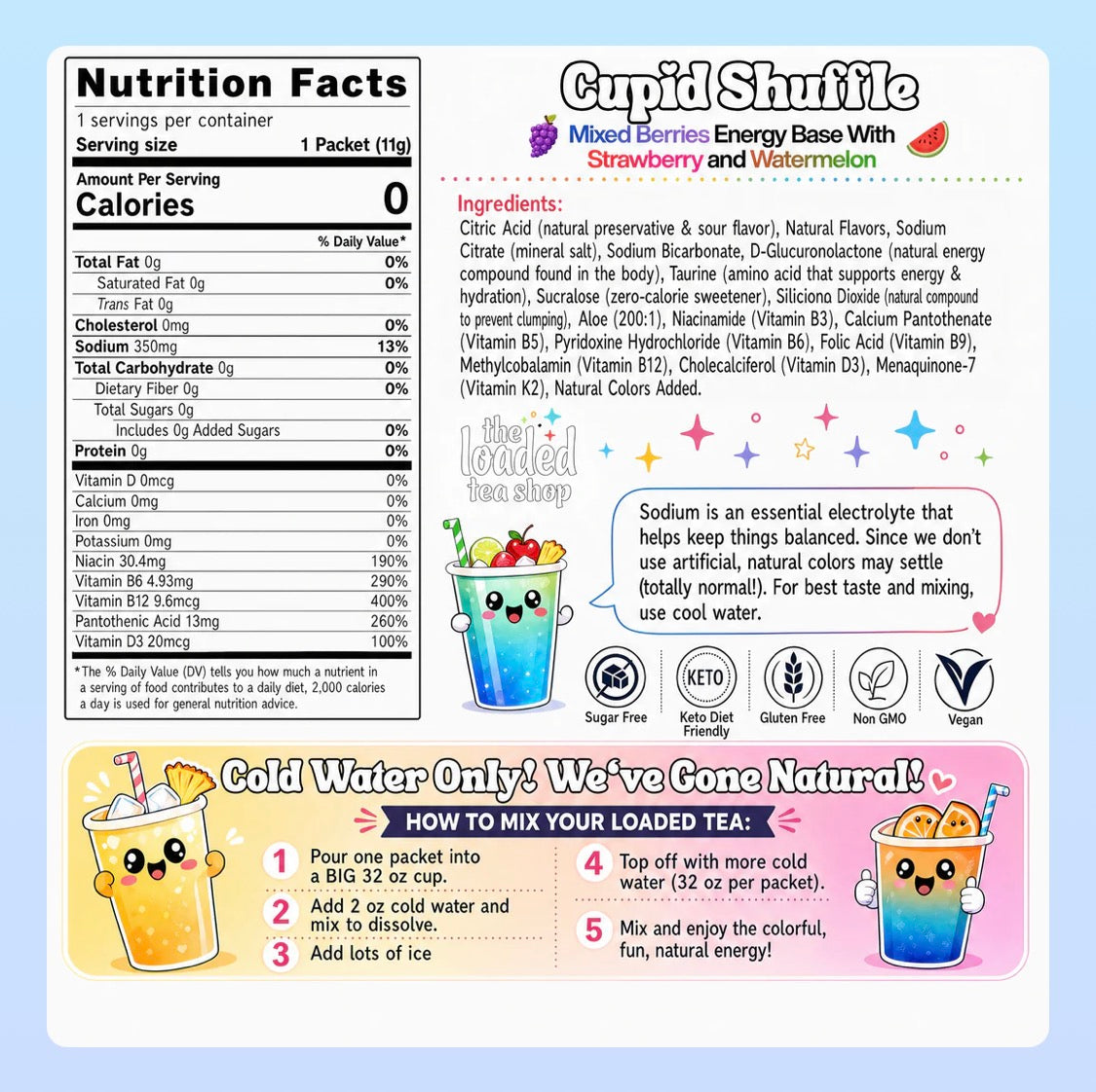 Cupid Shuffle Loaded Tea    (Caffeine Free)